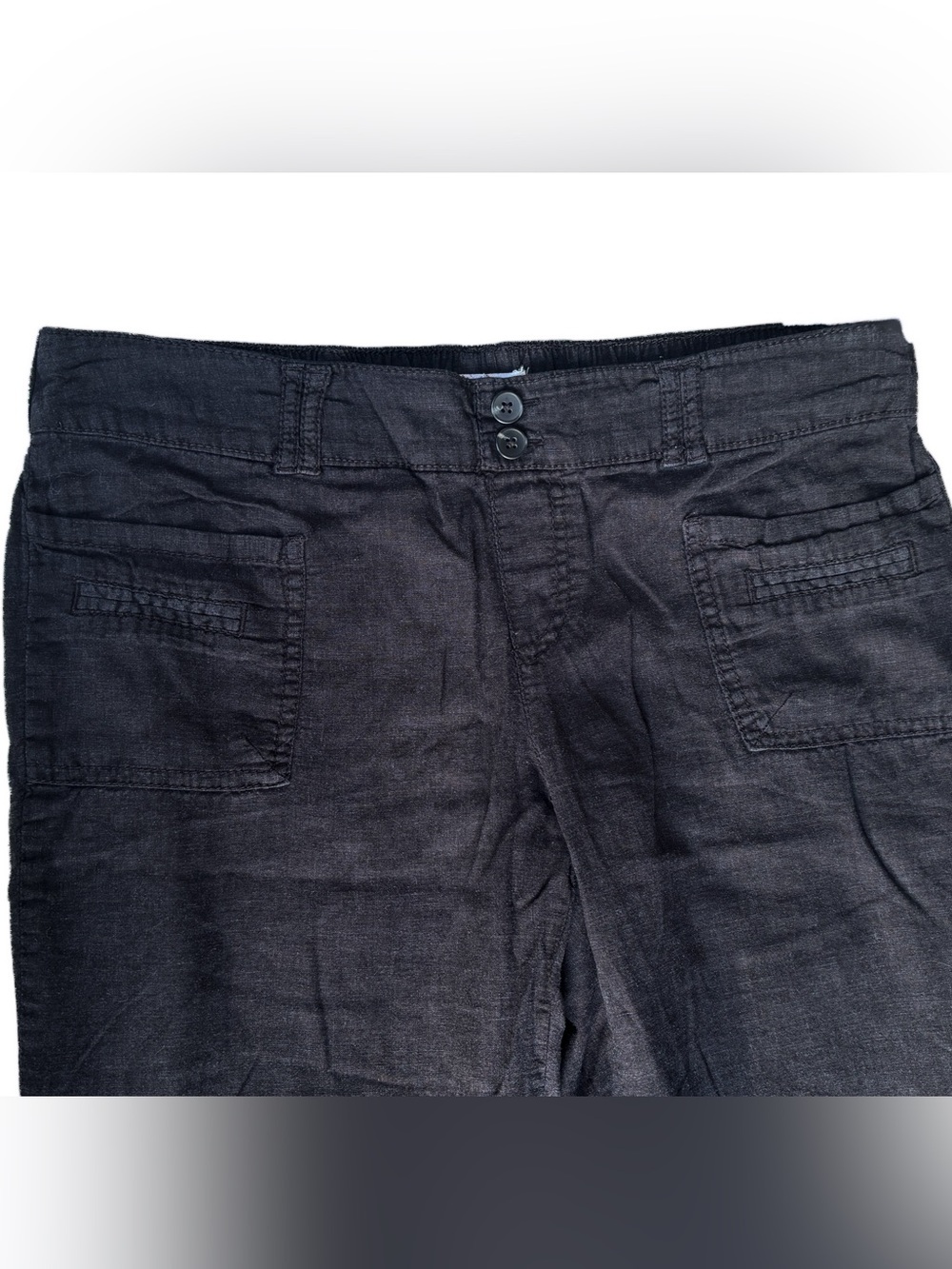SO very comfortable Black linen women’s Casual Flowy Pants L large - Picture 3 of 8